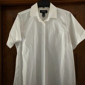 Lands' End The Outfitters White short sleeved blouse, Size 12